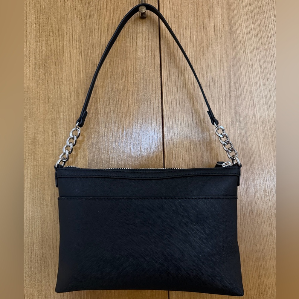 Calvin Klein Black Saffiano Shoulder Bag w/ Chain Strap - Picture 5 of 14